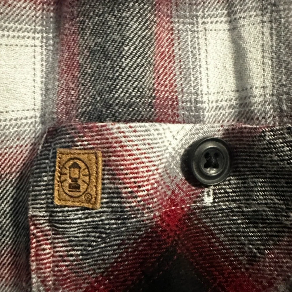 Coleman Red and Black Plaid Casual Button Down Shirt - Picture 3 of 5